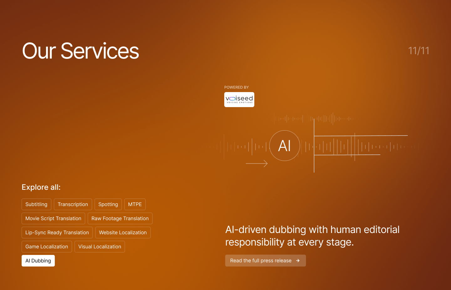 AI Dubbing Press Release